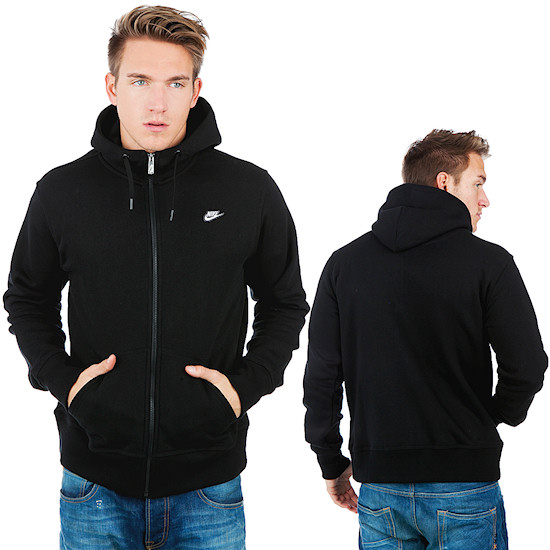 Nike Brushed Full Zip Hoody / Black