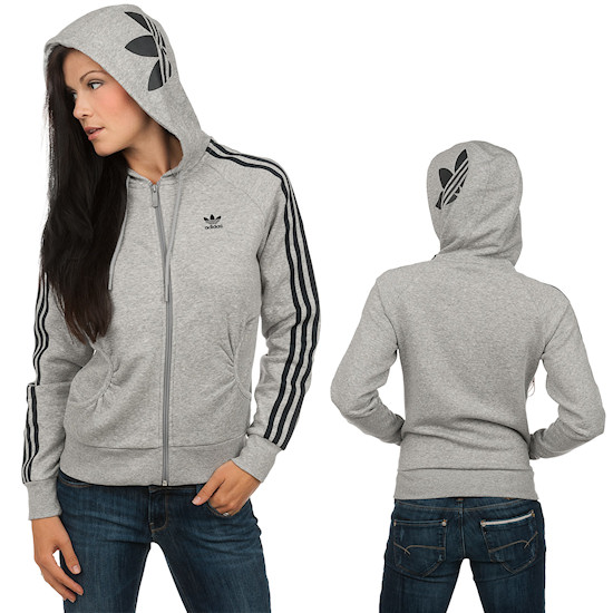 Adidas Girly Fleece Zip Hoody / Grey