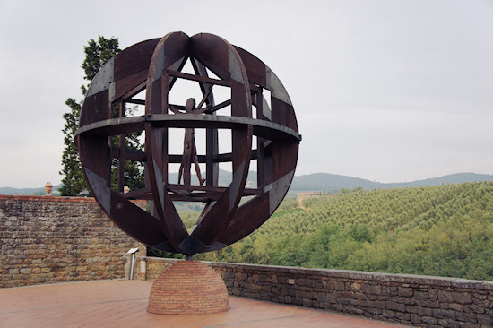 Vitruvian Man Sculpture in Vinci, Italy