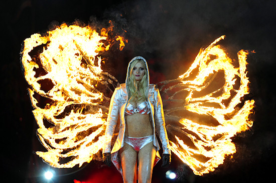 Miriam Höller with burning wings @ Life Ball 2012