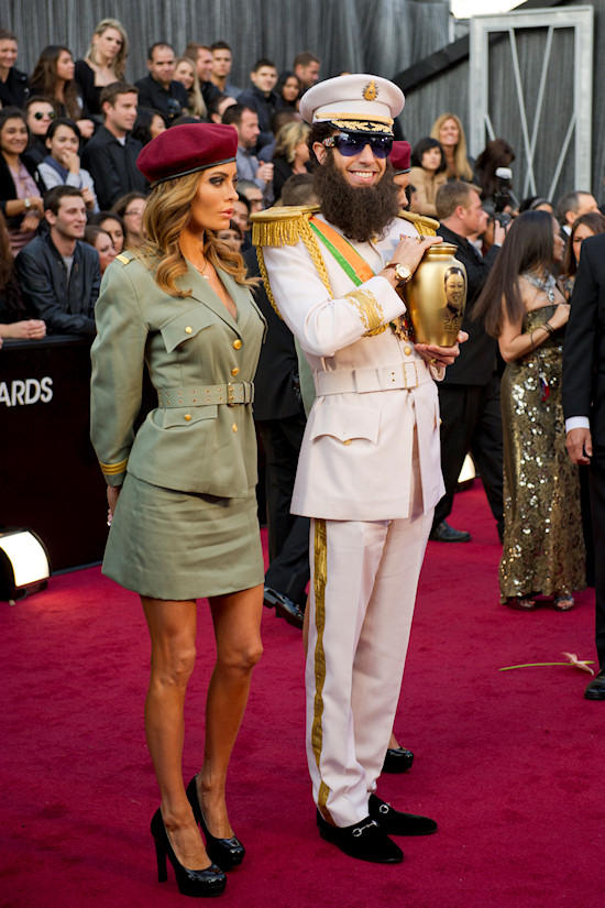 Oscars 2012: Sacha Baron Cohen as The Dictator with female bodyguard