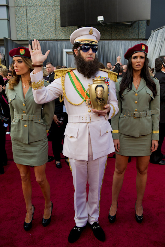 Oscars 2012: Sacha Baron Cohen as The Dictator with female bodyguards