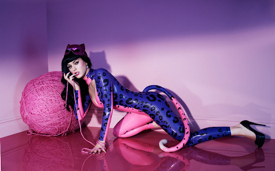 Katy Perry in Catsuit for Purr Perfume