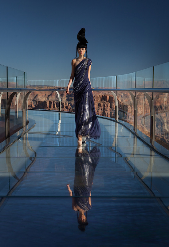 Model Jessica Minh Anh on the Grand Canyon Skywalk