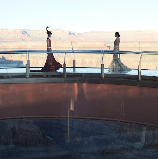 Model Jessica Minh Anh on the Grand Canyon Skywalk