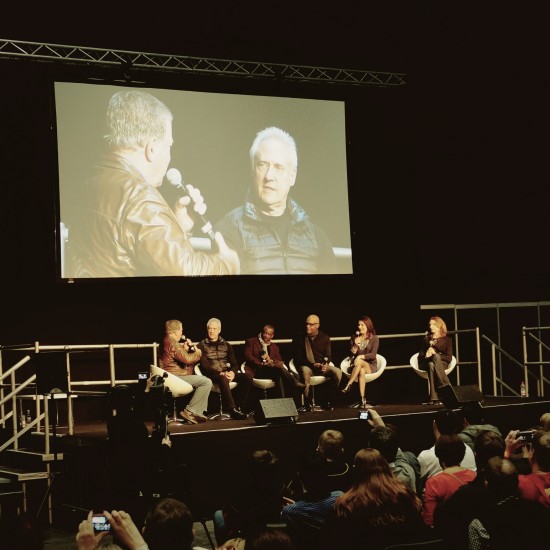 Star Trek The Next Generation reunion hosted by William Shatner with Brent Spiner (Data), LeVar Burton (Geordi La Forge), Michael Dorn (Worf), Marina Sirtis (Deanna Troi) and Gates McFadden (Beverly Crusher) @ Destination Star Trek Germany 2014