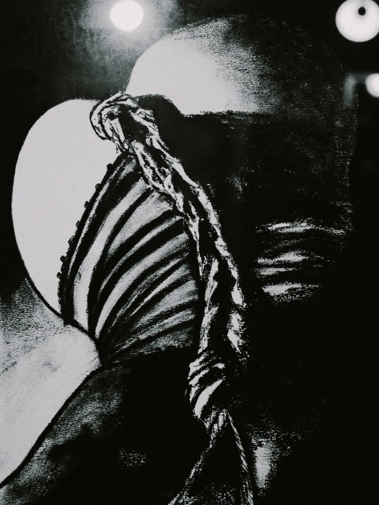 Bondage painting: bottom in ropes. 50 Shades of lisArt by Lisa Grüner.