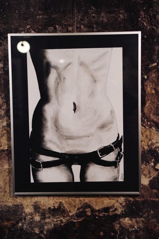 Nude torso with tigh gap and belt. 50 Shades of lisArt by Lisa Grüner.