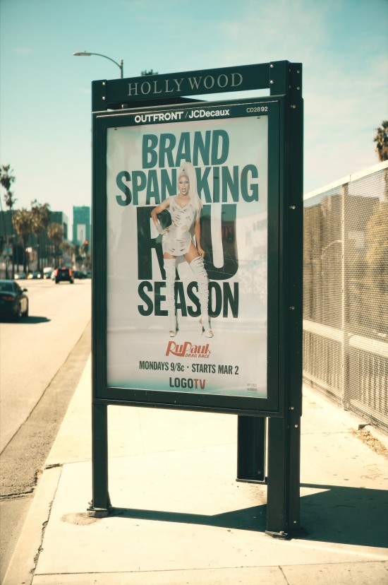 Brand Spanking RU Paul’s Drag Season billboard on Sunset Boulevard, Los Angeles, California.