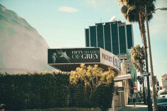 Fifty Shades Of Grey playing in the Pacific Theatres's Cinerama Dome in Los Angeles, California.