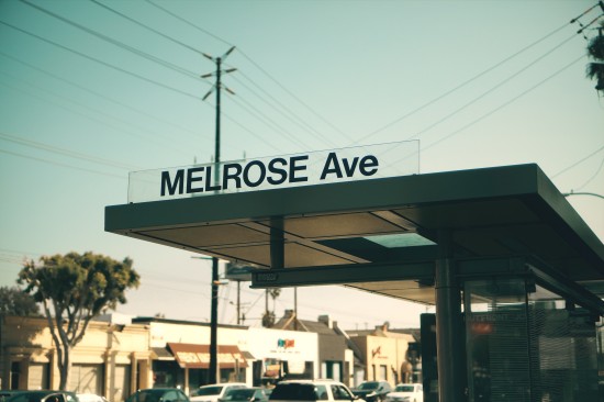 Melrose Avenue bus station, Los Angeles, California.