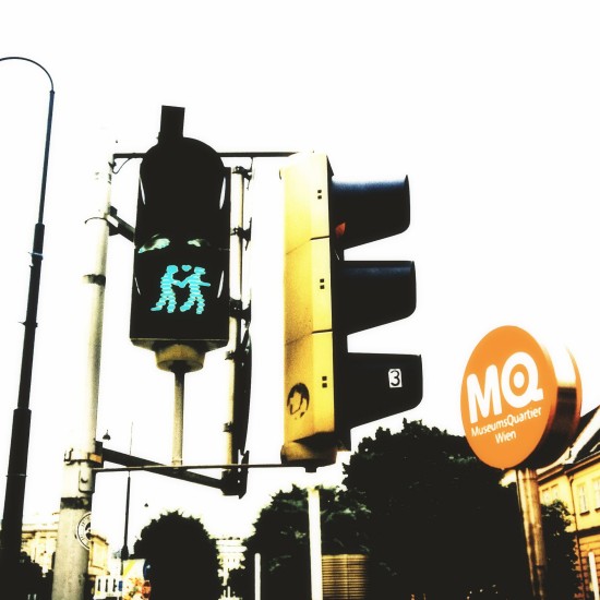 "Ampelpärchen": Pedestrian traffic lights showing same-sex couples in Vienna.