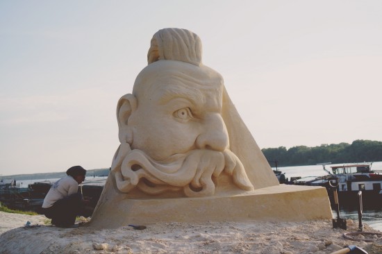 "Taras Bulba" cossack sand sculpture by Irina Taflevskaya (Ukraine) @ Ruse Sandfest 2015