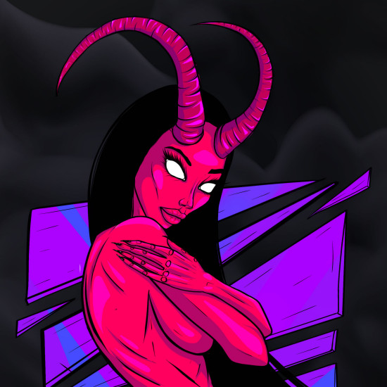 Devil Girl Crypto Art NFT by crowley 2315art