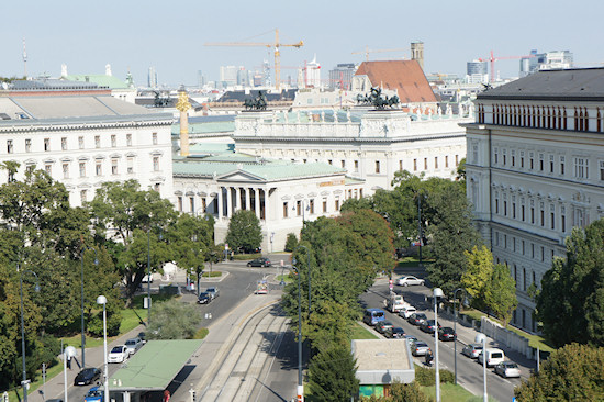 Austrian Parliament Backside View Vienna