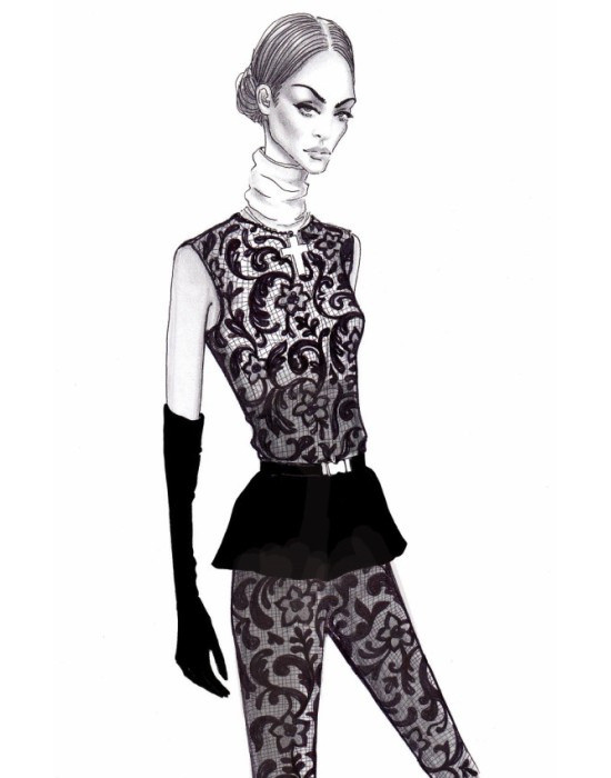 Artwork by Lena Ker: Lace Dress